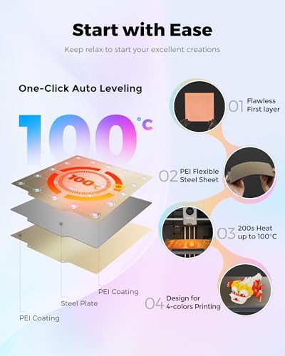 FLASHFORGE AD5X 3D Printer Smart Multi Color 3D Printer with IFS Max 600mm/s High Speed 4 Colors Printing Fully Auto Leveling 300 C Direct Extruder for PLA CF PETG CF Print Size 220x220x220mm