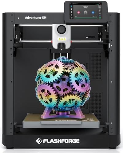 FLASHFORGE AD5X 3D Printer Smart Multi Color 3D Printer with IFS Max 600mm/s High Speed 4 Colors Printing Fully Auto Leveling 300 C Direct Extruder for PLA CF PETG CF Print Size 220x220x220mm