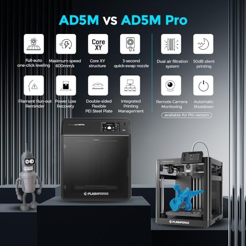 FLASHFORGE AD5X Multi Color 3D Printer 4 Colors with IFS  Fully Auto Leveling FDM 3D Printer with Max 600mm/s High Speed Printing and Max 300 C Nozzle  Large Printing Size 220   220   220mm