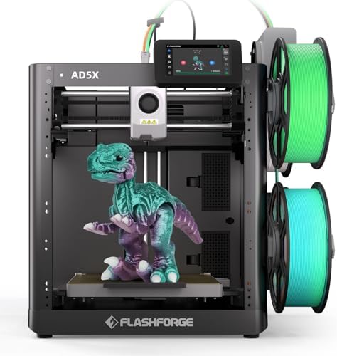 FLASHFORGE AD5X Multi Material 3D Printer 4 Color Printing  600mm/s Speed 1 Click Print with DIY IFS Creations  Full Auto Calibration & Filament Backup  AD5X  Multi Color Productivity Booster