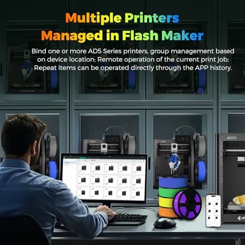 FLASHFORGE AD5X Multi Material 3D Printer 4 Color Printing  600mm/s Speed 1 Click Print with DIY IFS Creations  Full Auto Calibration & Filament Backup  AD5X  Multi Color Productivity Booster