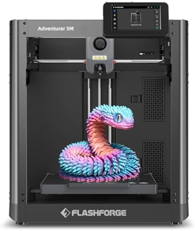 FLASHFORGE Adventurer 5M 3D Printer with Fully Auto Leveling  Max 600mm/s High Speed Printing  280 C Direct Extruder with 3S Detachable Nozzle  CoreXY All Metal Structure  Print Size 220x220x220mm