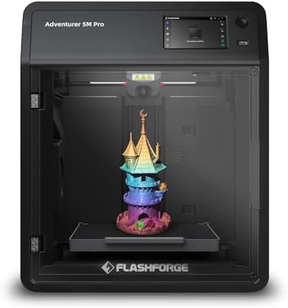 FLASHFORGE Adventurer 5M 3D Printer with Fully Auto Leveling  Max 600mm/s High Speed Printing  280 C Direct Extruder with 3S Detachable Nozzle  CoreXY All Metal Structure  Print Size 220x220x220mm