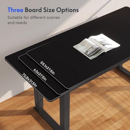 FLEXISPOT 4 Leg Standing Desk 71 x 32 Inch Electric Adjustable Height Sit Stand Desk with Splice Board Home Office Desk  Black Top   Black Frame