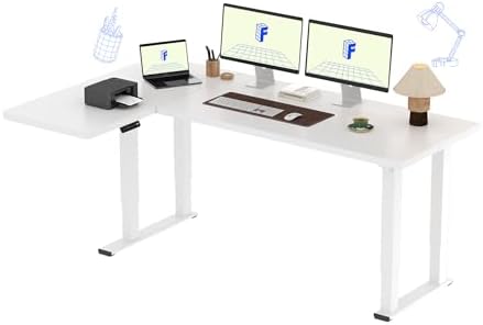 FLEXISPOT 4 Leg Standing Desk 71 x 32 Inch Electric Adjustable Height Sit Stand Desk with Splice Board Home Office Desk  Black Top   Black Frame