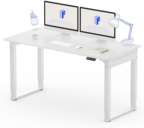 FLEXISPOT 4 Leg Standing Desk 71 x 32 Inch Electric Adjustable Height Sit Stand Desk with Splice Board Home Office Desk  Black Top   Black Frame
