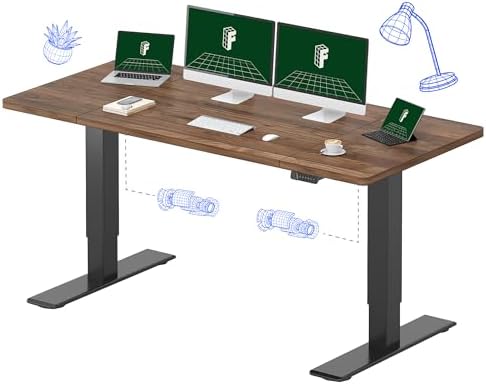 FLEXISPOT 71x32 Large Dual Motor Electric Standing Desk  Black Walnut   198 LBS Heavy Duty Capacity  Ideal for Home Office  Creative Studio  or Multi Monitor Setup