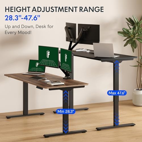 FLEXISPOT 71x32 Large Dual Motor Electric Standing Desk  Black Walnut   198 LBS Heavy Duty Capacity  Ideal for Home Office  Creative Studio  or Multi Monitor Setup