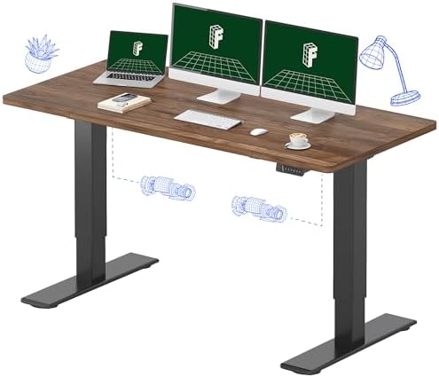 FLEXISPOT 71x32 Large Dual Motor Electric Standing Desk  Black Walnut   198 LBS Heavy Duty Capacity  Ideal for Home Office  Creative Studio  or Multi Monitor Setup