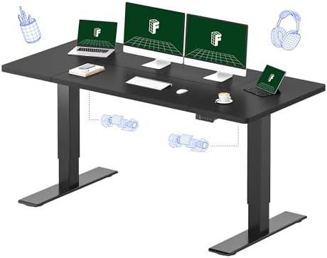 FLEXISPOT 71x32 Large Dual Motor Electric Standing Desk  Black Walnut   198 LBS Heavy Duty Capacity  Ideal for Home Office  Creative Studio  or Multi Monitor Setup