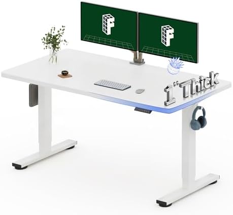 FLEXISPOT Escritorio de pie eléctrico de motor dual grande de 79x32 Pulgadas, Nogal Negro - Capacidad de 198 lbs de alta resistencia, ideal para oficina en casa, estudio creativo o configuración de