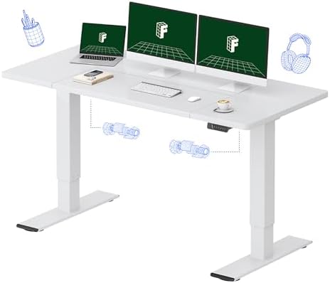 FLEXISPOT Escritorio de pie eléctrico de motor dual grande de 79x32 Pulgadas, Nogal Negro - Capacidad de 198 lbs de alta resistencia, ideal para oficina en casa, estudio creativo o configuración de