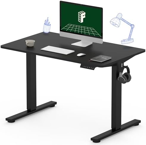 FLEXISPOT Escritorio de pie eléctrico de motor dual grande de 79x32 Pulgadas, Nogal Negro - Capacidad de 198 lbs de alta resistencia, ideal para oficina en casa, estudio creativo o configuración de