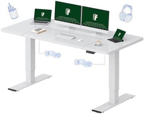 FLEXISPOT Escritorio de pie eléctrico de motor dual grande de 79x32 Pulgadas, Nogal Negro - Capacidad de 198 lbs de alta resistencia, ideal para oficina en casa, estudio creativo o configuración de