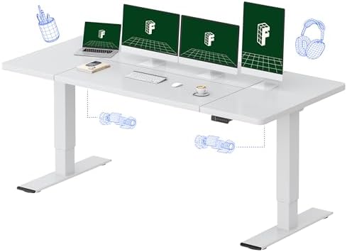 FLEXISPOT Escritorio de pie eléctrico de motor dual grande de 79x32 Pulgadas, Nogal Negro - Capacidad de 198 lbs de alta resistencia, ideal para oficina en casa, estudio creativo o configuración de