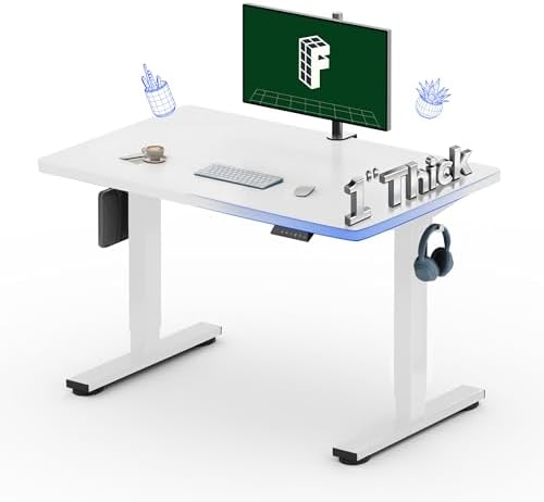FLEXISPOT Escritorio de pie eléctrico de motor dual grande de 79x32 Pulgadas, Nogal Negro - Capacidad de 198 lbs de alta resistencia, ideal para oficina en casa, estudio creativo o configuración de