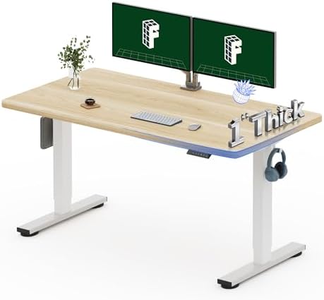 FLEXISPOT Escritorio de pie eléctrico de motor dual grande de 79x32 Pulgadas, Nogal Negro - Capacidad de 198 lbs de alta resistencia, ideal para oficina en casa, estudio creativo o configuración de