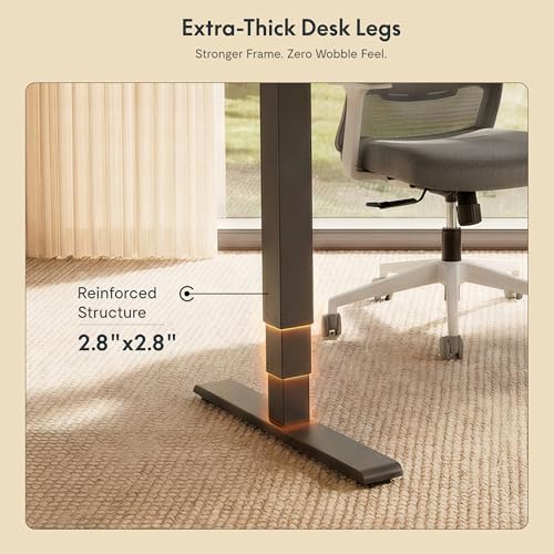 FLEXISPOT E6 MAX Real Walnut Veneer 60x30 Inch Dual Motor Standing Desk  330lbs Weight Capacity w/Warp Resistant Solid Core  3 Stage Height Adjustable Sit Stand Desk with Wheels  Black Frame 