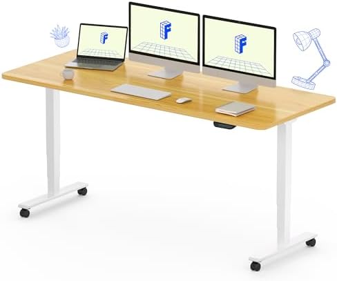 FLEXISPOT E6 MAX Real Walnut Veneer 60x30 Inch Dual Motor Standing Desk  330lbs Weight Capacity w/Warp Resistant Solid Core  3 Stage Height Adjustable Sit Stand Desk with Wheels  Black Frame 