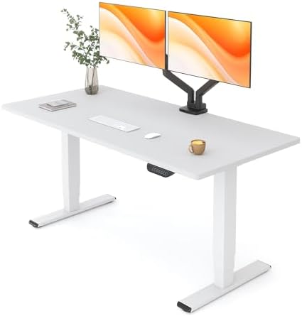 FLEXISPOT E6 MAX Real Walnut Veneer 60x30 Inch Dual Motor Standing Desk  330lbs Weight Capacity w/Warp Resistant Solid Core  3 Stage Height Adjustable Sit Stand Desk with Wheels  Black Frame 