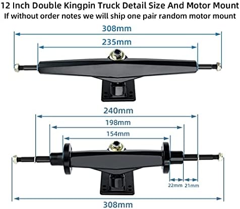 FLIPSKY 12 Inch Double Kingping Trucks for DIY Electric Skateboard   Esk8 Gold Screw Version  12 Truck with Motor Mount 