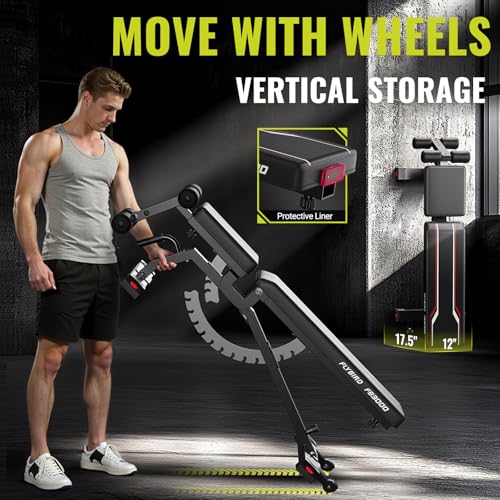 FLYBIRD Strength Training Bench for Home Gym  Adjustable Weight Bench can be Folded for Storage/Vertical Storage  Space Saving Workout Bench