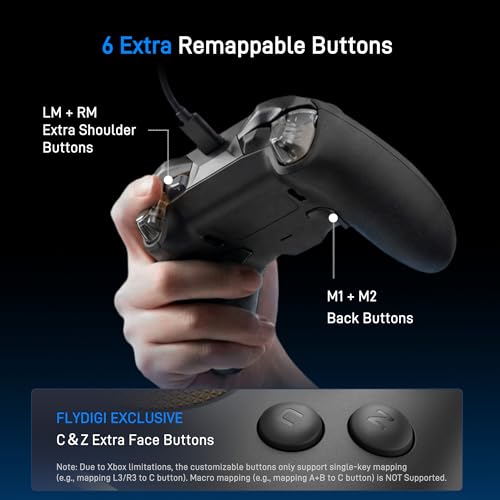 FLYDIGI VADER 5S Wired Controller for Xbox Series X S  Xbox One  Windows 10/11  FORCEFLEX Adjustable Tension Joysticks  FORCESWITCH Triggers  6 Remappable Buttons  3 5mm Audio Jack