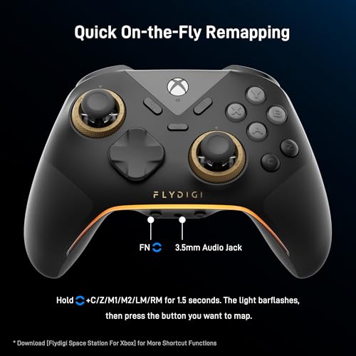 FLYDIGI VADER 5S Wired Controller for Xbox Series X S  Xbox One  Windows 10/11  FORCEFLEX Adjustable Tension Joysticks  FORCESWITCH Triggers  6 Remappable Buttons  3 5mm Audio Jack