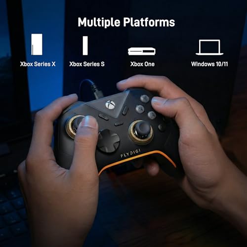 FLYDIGI VADER 5S Wired Controller for Xbox Series X S  Xbox One  Windows 10/11  FORCEFLEX Adjustable Tension Joysticks  FORCESWITCH Triggers  6 Remappable Buttons  3 5mm Audio Jack