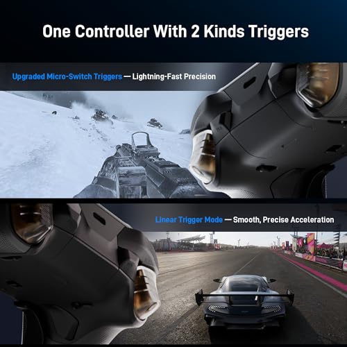 FLYDIGI Vader 5 Pro PC Controller  FORCEFLEX Joysticks  3ms Ultra Low Latency  FORCESWITCH Triggers  8 Extra Buttons  Triggers & Grips Vibration  1000mAh Battery  PC/NS/Android/TV