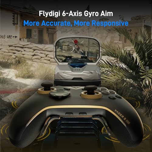 FLYDIGI Vader 5 Pro PC Controller  FORCEFLEX Joysticks  3ms Ultra Low Latency  FORCESWITCH Triggers  8 Extra Buttons  Triggers & Grips Vibration  1000mAh Battery  PC/NS/Android/TV