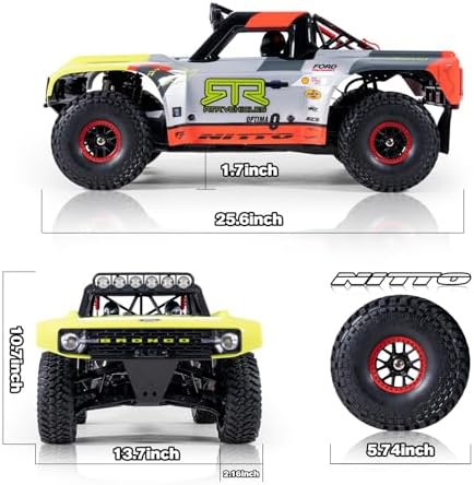 FMS 1/7 Ford Bronco RTR EB Fast RC Truck   Licensed by Ford & RTR Vehicles  80km/h Short Course Truck  4WD Brushless RC Car  CNC Metal Parts  Off Road Rock Crawler 4x4 for Adults  2025 paint scheme 