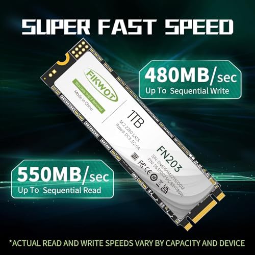 FN203 M 2 SATA SSD   SLC Cache 3D NAND TLC SATA III 6Gb/s M 2 2280 NGFF Internal Solid State Drive  Up to 550MB/s  Compatible with Ultrabooks  Tablet Computers and Mini PCs  1TB 
