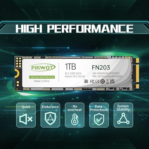 FN203 M 2 SATA SSD   SLC Cache 3D NAND TLC SATA III 6Gb/s M 2 2280 NGFF Internal Solid State Drive  Up to 550MB/s  Compatible with Ultrabooks  Tablet Computers and Mini PCs  1TB 