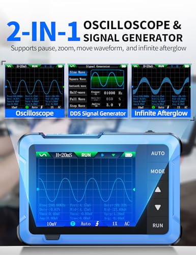 FNIRSI DSO 510 Handheld Oscilloscope/DDS Signal Generator 2 in 1  Digital Portable Automotive Oscilloscope 2 8 inch TFT  10MHz Bandwidth  48MS/s Sampling Rate  Trigger Function Auto/Nomal/Single