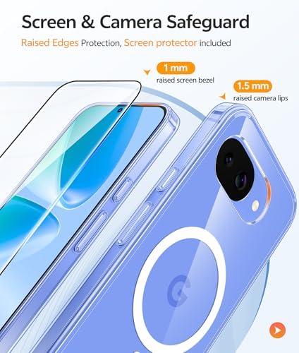 FNTCASE for Google Pixel 10a Case   Fit for Magsafe   Screen Protector  Anti Yellowing Transparent Clear   Military Grade Shockproof Protective Phone Cover for Pixel 10A   Clear