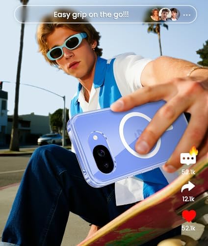 FNTCASE for Google Pixel 10a Case   Fit for Magsafe   Screen Protector  Anti Yellowing Transparent Clear   Military Grade Shockproof Protective Phone Cover for Pixel 10A   Clear