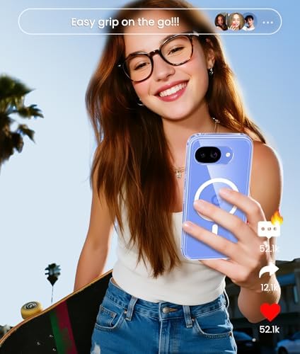 FNTCASE for Google Pixel 10a Case   Fit for Magsafe   Screen Protector  Anti Yellowing Transparent Clear   Military Grade Shockproof Protective Phone Cover for Pixel 10A   Clear