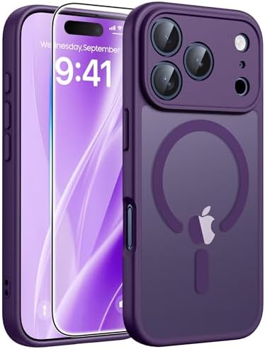 FNTCASE for Google Pixel 10 Pro XL Case  for Pixel 9 Pro XL Case  Fit for Magsafe  Translucent Matte  with Screen Protector  Military Grade Shockproof Protective Magnetic Phone Cover  6 8inch   Black 