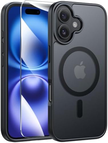 FNTCASE for Google Pixel 10 Pro XL Case  for Pixel 9 Pro XL Case  Fit for Magsafe  Translucent Matte  with Screen Protector  Military Grade Shockproof Protective Magnetic Phone Cover  6 8inch   Black 