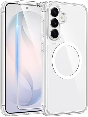 FNTCASE for Google Pixel 10 Pro XL Case  for Pixel 9 Pro XL Case  Fit for Magsafe  Translucent Matte  with Screen Protector  Military Grade Shockproof Protective Magnetic Phone Cover  6 8inch   Black 