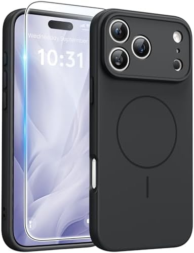 FNTCASE for Google Pixel 10 Pro XL Case  for Pixel 9 Pro XL Case  Fit for Magsafe  Translucent Matte  with Screen Protector  Military Grade Shockproof Protective Magnetic Phone Cover  6 8inch   Black 