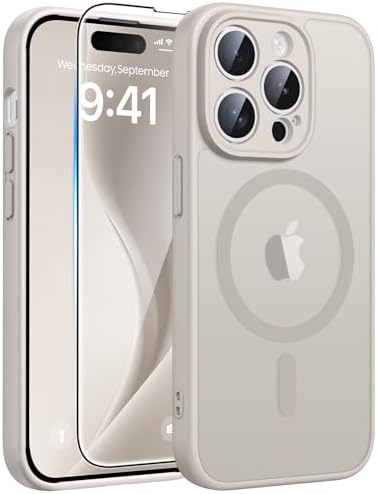 FNTCASE for Google Pixel 10 Pro XL Case  for Pixel 9 Pro XL Case  Fit for Magsafe  Translucent Matte  with Screen Protector  Military Grade Shockproof Protective Magnetic Phone Cover  6 8inch   Black 