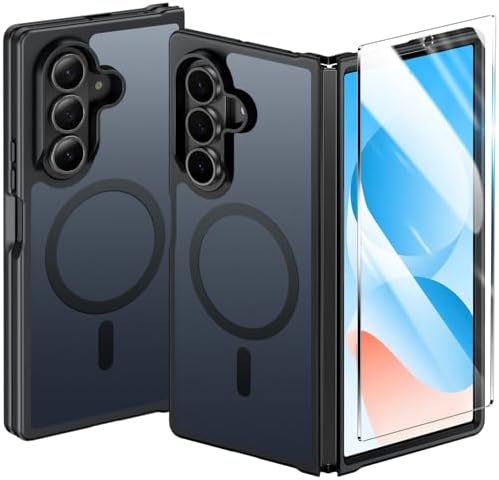 FNTCASE for Google Pixel 10 Pro XL Case  for Pixel 9 Pro XL Case  Fit for Magsafe  Translucent Matte  with Screen Protector  Military Grade Shockproof Protective Magnetic Phone Cover  6 8inch   Black 