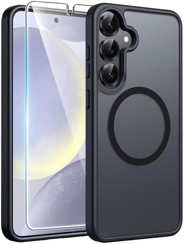 FNTCASE for Google Pixel 10 Pro XL Case  for Pixel 9 Pro XL Case  Fit for Magsafe  Translucent Matte  with Screen Protector  Military Grade Shockproof Protective Magnetic Phone Cover  6 8inch   Black 