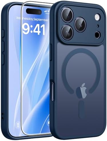 FNTCASE for Google Pixel 10 Pro XL Case  for Pixel 9 Pro XL Case  Fit for Magsafe  Translucent Matte  with Screen Protector  Military Grade Shockproof Protective Magnetic Phone Cover  6 8inch   Black 