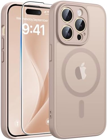 FNTCASE for Google Pixel 10 Pro XL Case  for Pixel 9 Pro XL Case  Fit for Magsafe  Translucent Matte  with Screen Protector  Military Grade Shockproof Protective Magnetic Phone Cover  6 8inch   Black 