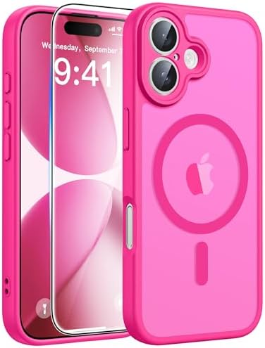 FNTCASE for Google Pixel 10 Pro XL Case  for Pixel 9 Pro XL Case  Fit for Magsafe  Translucent Matte  with Screen Protector  Military Grade Shockproof Protective Magnetic Phone Cover  6 8inch   Black 