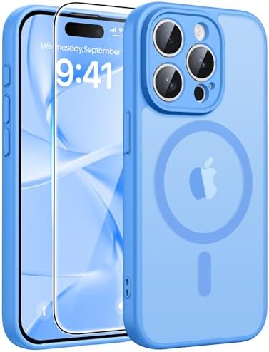 FNTCASE for Google Pixel 10 Pro XL Case  for Pixel 9 Pro XL Case  Fit for Magsafe  Translucent Matte  with Screen Protector  Military Grade Shockproof Protective Magnetic Phone Cover  6 8inch   Black 