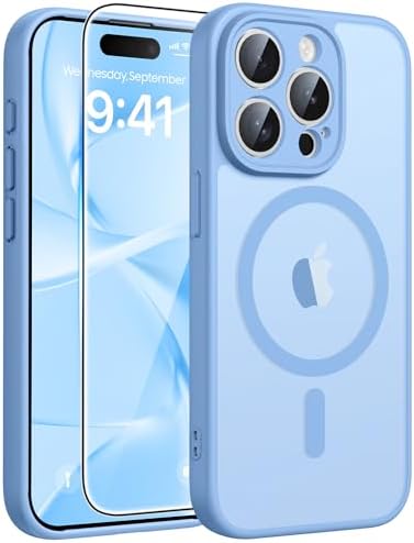 FNTCASE for Google Pixel 10 Pro XL Case  for Pixel 9 Pro XL Case  Fit for Magsafe  Translucent Matte  with Screen Protector  Military Grade Shockproof Protective Magnetic Phone Cover  6 8inch   Black 